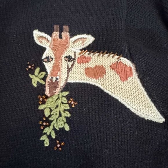 RARE The Quacker Factory Giraffe Beaded Button Cardigan Sweater, Size 1X - Picture 5 of 13